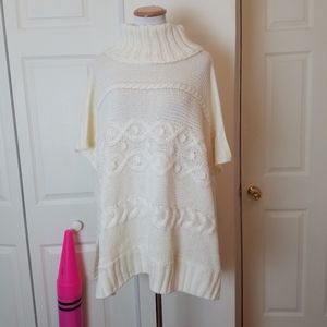 New Loft Sweater Poncho Turtleneck Preppy Cottagecore
